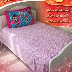 Twin Bed with LOL Surprise Pillow & Leopard Print Sheet