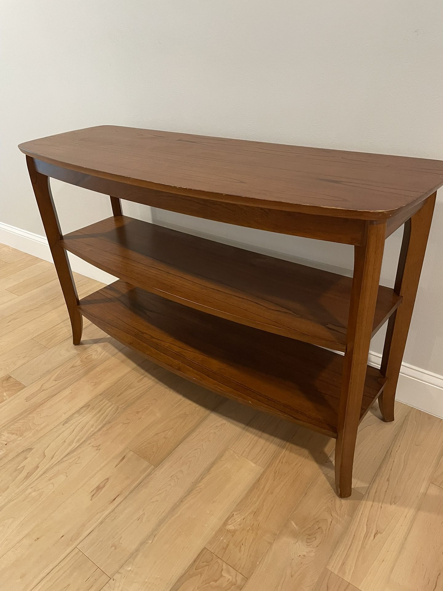 Wood Console Table With 3 Shelves