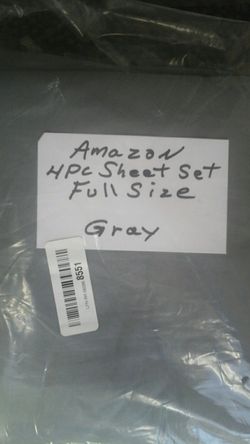 Amazon 4 pc Sheet set Full size Gray in color