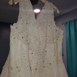 Wedding Dress, Veil And Belt