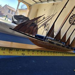 Handcrafted Wooden Sailboat Model