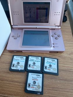 Nintendo DS Lite Pink Console + 4 Imagine Games – Tested & Working