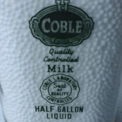 Vintage Coble Half Gallon Milk Bottle