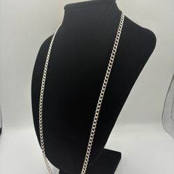 925 Sterling Silver Cuban Link Chain 11” 4mm 14g - Taxco Mexico