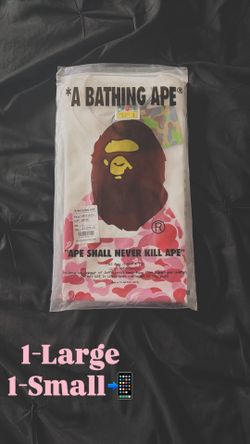 White & pink Bape Tee