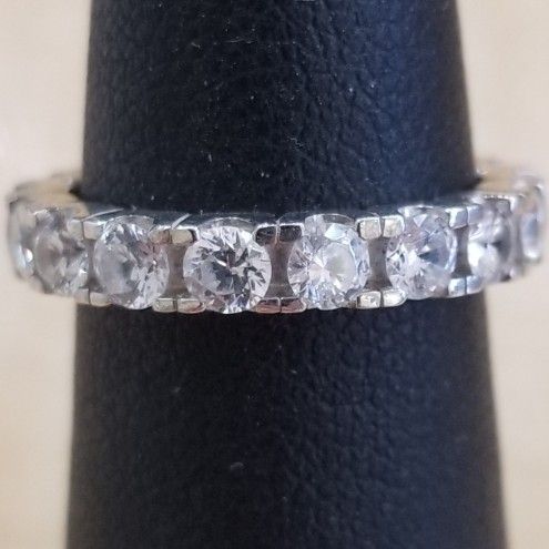 Sterling Silver and Cz Eternity Band