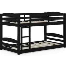 Twin Bunk Bed with Ladder and two twin mattress