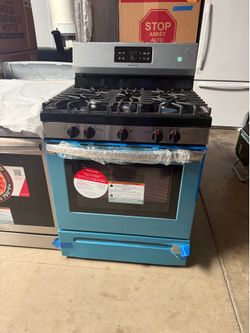Stove gas range self cleaning Frigidaire stainless steel w30”