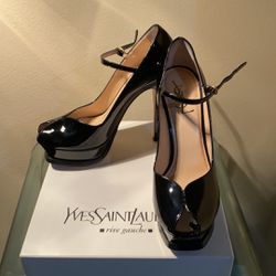 YSL Tribute Mary Jane Patent Leather Stilettos. Size 9.5