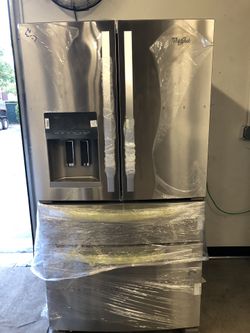 New French door whirlpool refrigerator stainless steel