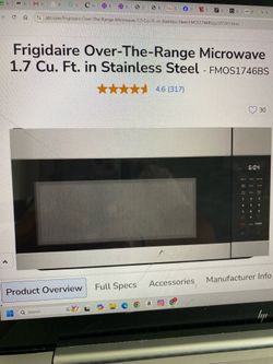 Over the Range Never Used  Brand New Stainless Steel Over the Range Microwave.