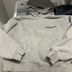 Essentials Hoodie, Gray, And Size Medium