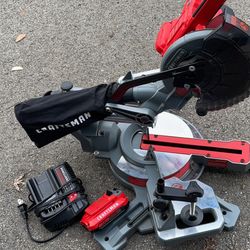 Craftsman 20v Sliding Mitersaw With Battery And Charger