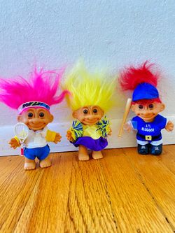 Vintage 90s Russ Trolls Dolls Sports Baseball Tennis Cheerleader