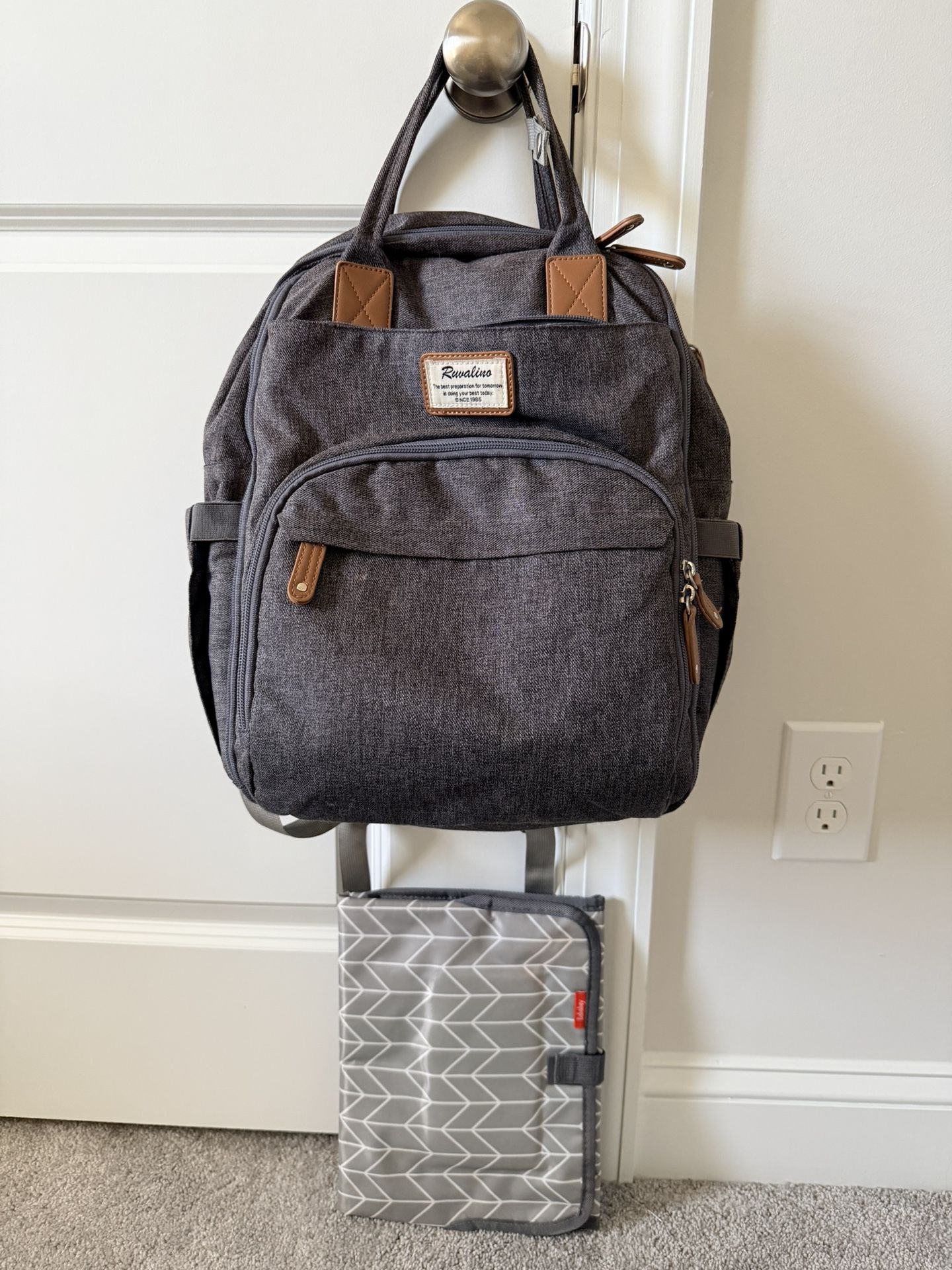 EUC Ruvalino backpack diaper Bag AND Changing Pad