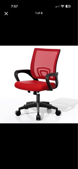 Red Mesh Mid-Back Office Chair