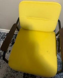 Yellow Upholstered Accent Chair with Armrests