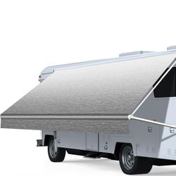 RV Awning Fabric Replacement, Heavy Duty 18.5oz Vinyl RV Awning Fabric, Universal Outdoor Canopy for Camper, Trailer and Motorhome (20FT(Fabric 19'2")