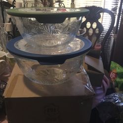 Princess House Wildflower Set Serving Bowls.