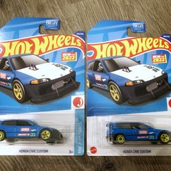 2022 Hot Wheels Honda Civic Custom Lot of 2