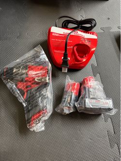 Milwaukee M12 drill batteries and charger