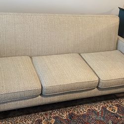 Couch Beige Gray Sofa 84” Wide Crate And Barrel Sectional