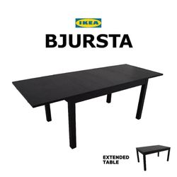 BJURSTA Ikea Dining Table + 6 Matching Wood Chairs + Bench + 2 Swivel Chairs