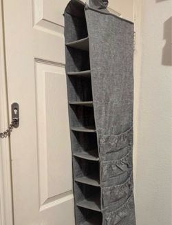 Gray Fabric Hanging Closet Organizer