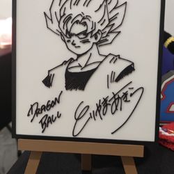 Dragon Ball Z Goku Akira Toriyama Signature Print 