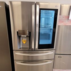 36in Stainless Steel French Door Refrigerator Used In Good Condition With 90days Warranty From $850 Up To $1,750