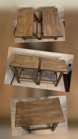 2 Light Brown Kitchen/Bar 24" Barstool Set of 2 Backless