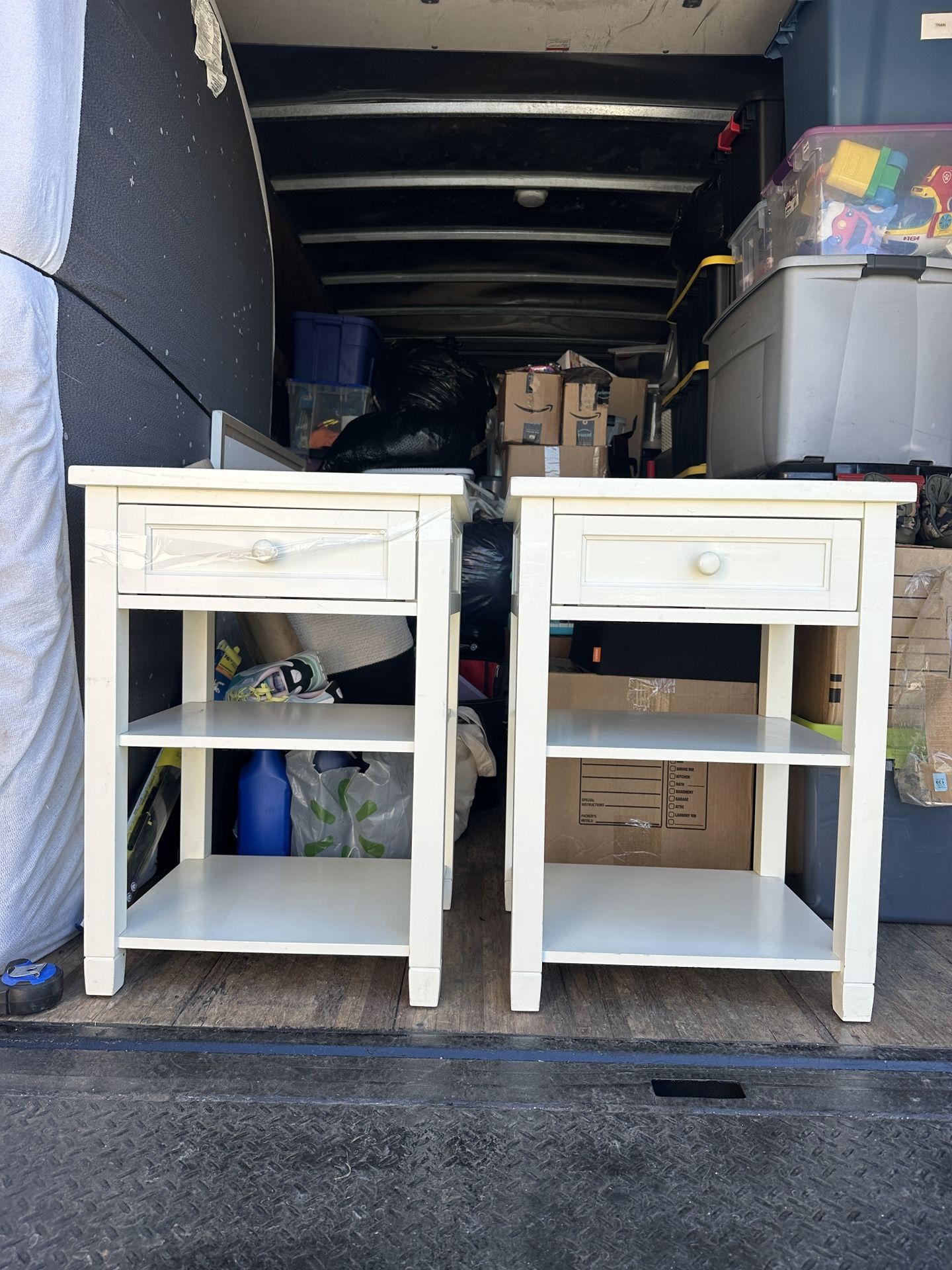 SOLID WOOD STANDS WITH 1-DRAWER AND SHELVES