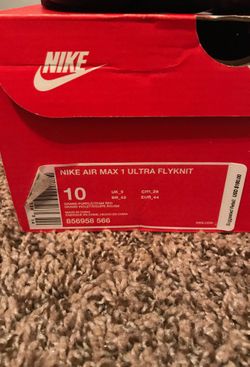 Nike Air Max 1 Ultra Flyknit in purple and red