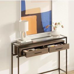 43" Narrow Console Table for Entryway, living room, Entryway table with extra 2 drawers