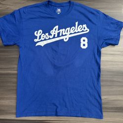 MLB Los Angeles Dodger Manny Machodo #8 Short Sleeve Blue T Shirt Men’s L