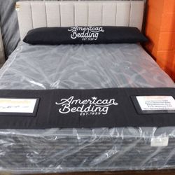 Mid Century Modern Style Queen Platform Bed (New)