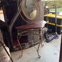 Table and mirror