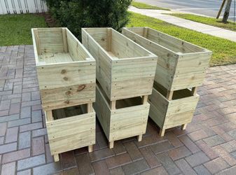 🌶️ ☀️🦋 Outdoor Garden Bed Raised Planter Box Pine (MEASURES: 37”Lx13”Wx16”H) For Vegetables 🍅 Flowers 💐 Herbs 🌿 Shrubs Wooden Garden Bed