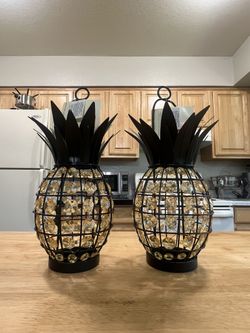 Glass Pineapple Candle Holder 