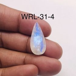 White Rainbow Moonstone Facetted Cut Stone Pear Shape Gemstone-WRL-31-4