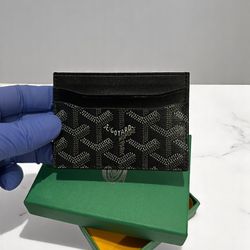 Goyard Saint Sulpice Card Holder – Black Goyardine Canvas