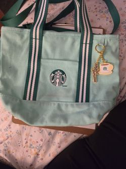 Starbucks Tote With A Keychain ** Used a couple of times**
