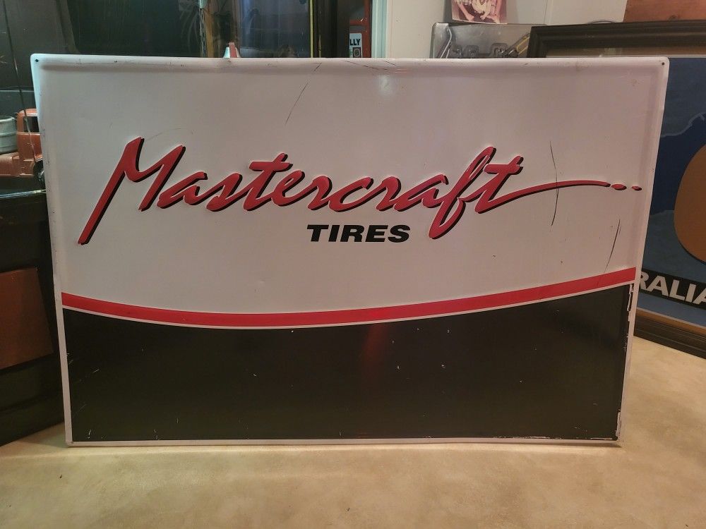 Mastercraft Tires Metal Advertisement Sign 