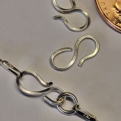 3pcs. S Hook Clasp Solid 925 Sterling Silver Upgrade Bracelet Necklace Or Anklet