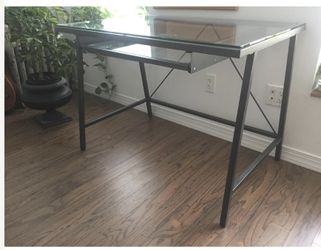 CB2 Dwight Steel and Glass Desk