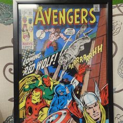Marvel 3D Wall Art The Avengers #80 Comic Book Cover - 20 x 15, Glass, Red Wolf

