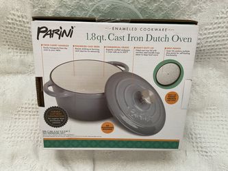 PARINI ENAMEL CAST IRON DUTCH OVEN POT WITH LID NEW IN BOX