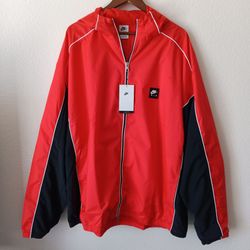 Size XXLT Nike Air Men’s Full-Zip Hybrid Utility Jacket Light Crimson/Black/White