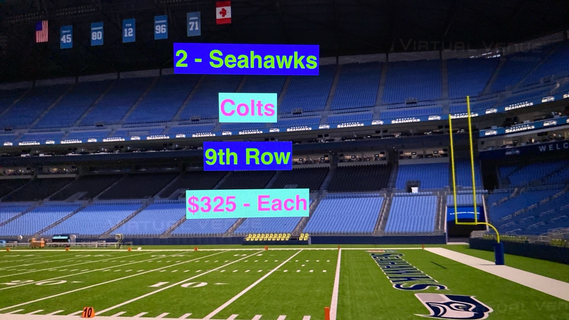 Seahawks Colts Tickets