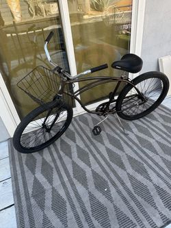 Schwinn Adult Brown Chrome Color New Seat And Detachable Basket 